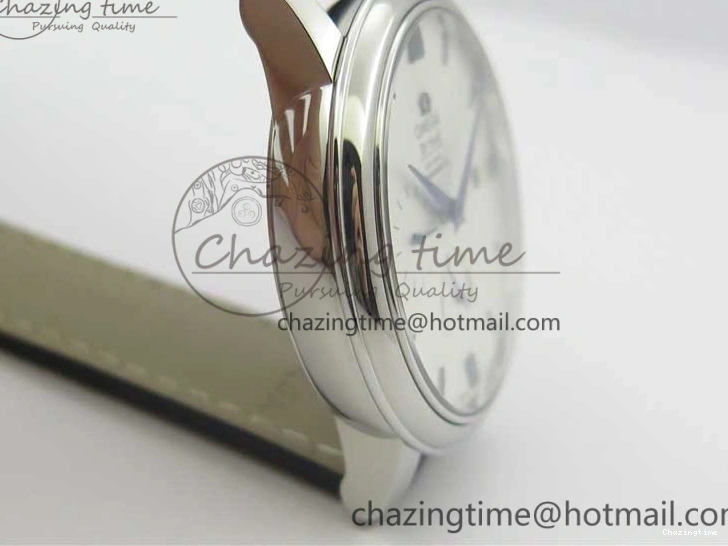 0316 MultiPurpose De Ville Prestige Real PR SS ZF 1:1 Best Edition White Dial Blue Markers on Black Leather Strap MIYOTA 7941